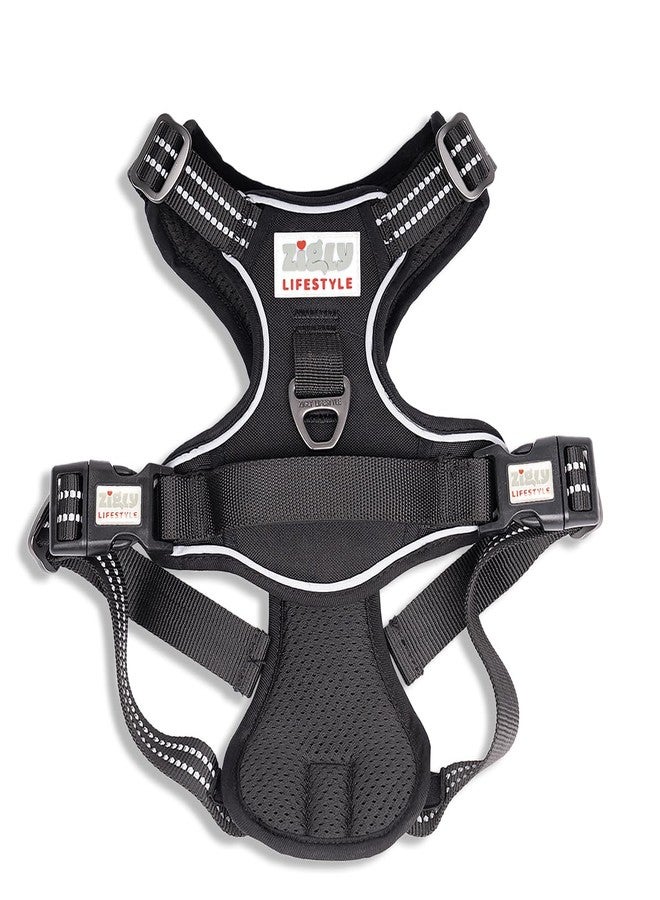 Zigly Lifestyle Shadow Guard Adjustable Dog Body Harness-Large - Black | Padded No-Pull Harness for Large Dogs & Puppies | Comfortable & Secure Dog Harness Daily Walks - Image 2
